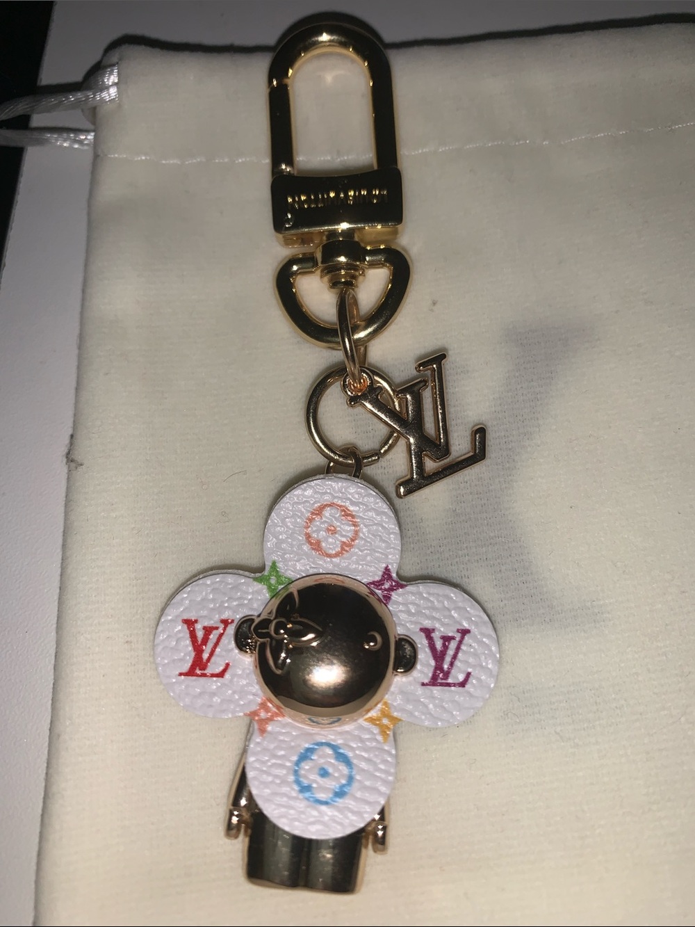 Multicolor upcycled Vivienne bag/purse charm keychain